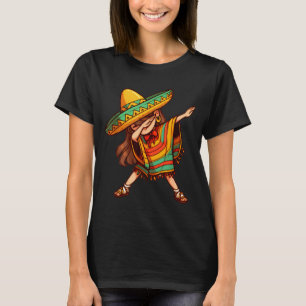 Camiseta Poncho mexicano engraçado fazendo dab cinco de may