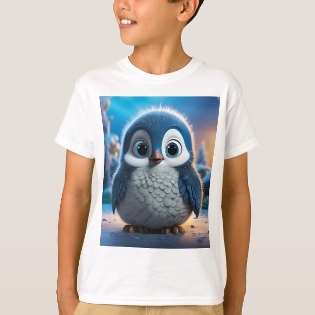Camiseta Poncho - Um pinguim-bebê liso (Frente)