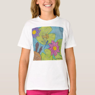 Camiseta Pond Scene (branco) - Camisa-T Básica da Rapariga