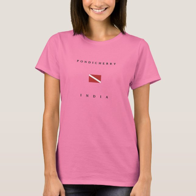 Camiseta Pondicherry India Scuba Dive Flag (Frente)