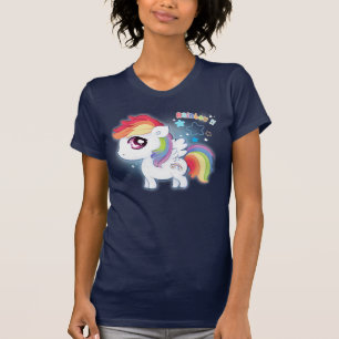 Camiseta Pônei bonito do arco-íris do kawaii