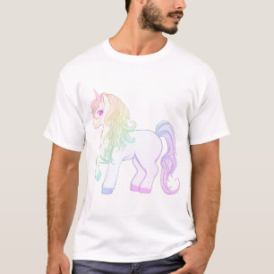 Camiseta Pônei colorido do unicórnio do kawaii arco-íris