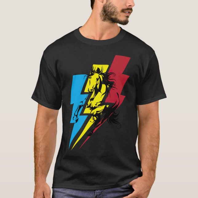 Camiseta pônei de arte de cavalo (Frente)
