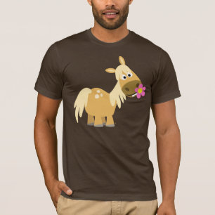 Camiseta Pônei dos desenhos animados e t-shirt da flor