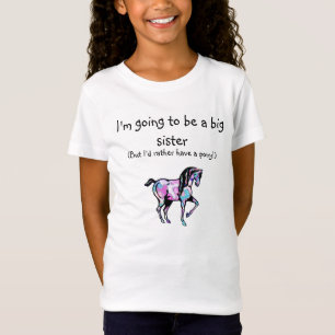 Camiseta pônei, eu estou indo ser uma irmã mais velha, (m