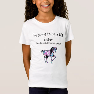 Camiseta pônei, eu estou indo ser uma irmã mais velha, (mas