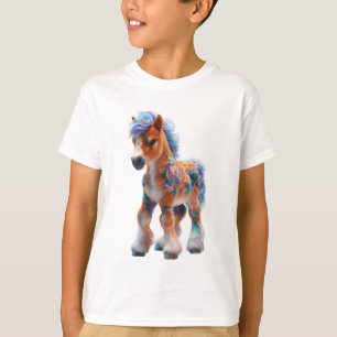 Camiseta Pônei Fantasia de Algodão Doce Arco-íris para Cria