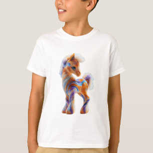 Camiseta Pônei Mágico Colorido Enrolado para Crianças