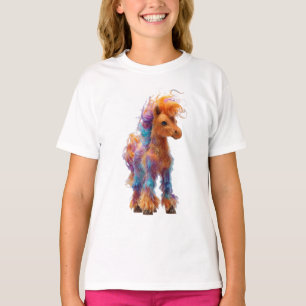 Camiseta Pônei Peludo Chama Arco-íris para Crianças