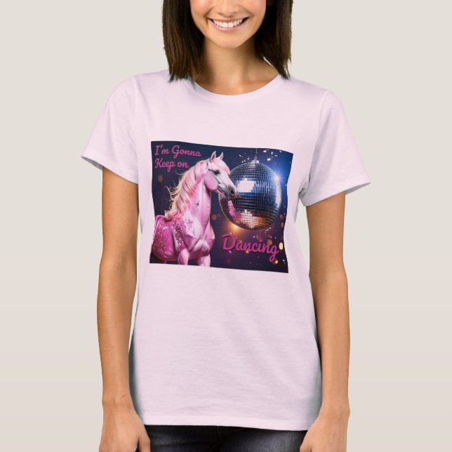 Camiseta Pônei Rosa em uma Boate (Frente)
