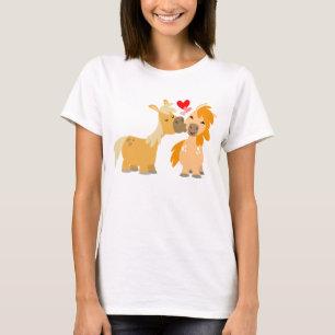 Camiseta Pôneis bonitos dos desenhos animados no t-shirt