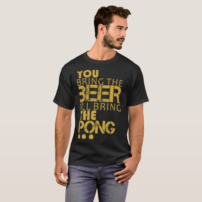 Camiseta Pong da cerveja do t-shirt do divertimento (Frente Completa)
