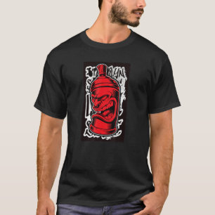 Camiseta Ponta de Lata de Tinta Spray Vermelha Grafite Retr