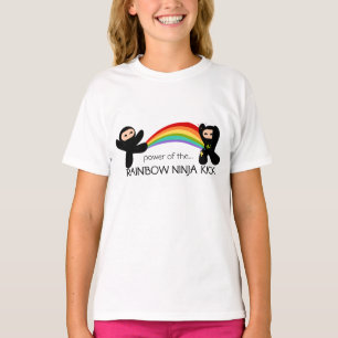 Camiseta Pontapé de Ninja do arco-íris