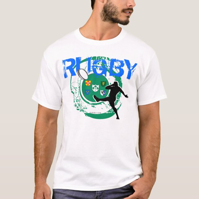 Camiseta Pontapé do t-shirt dos fãs do rugby de Ireland (Frente)