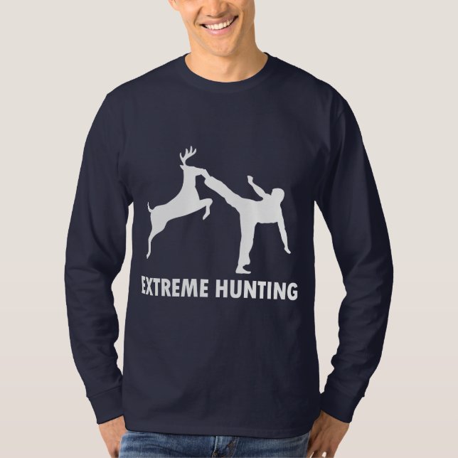 Camiseta Pontapé extremo do karaté dos cervos da caça (Frente)