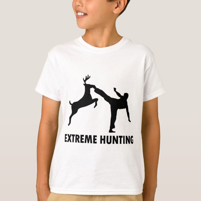 Camiseta Pontapé extremo do karaté dos cervos da caça (Frente)