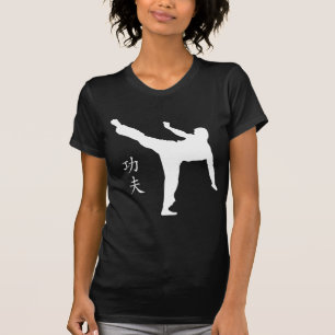 Camiseta Pontapé/Kanji altos de Kung Fu