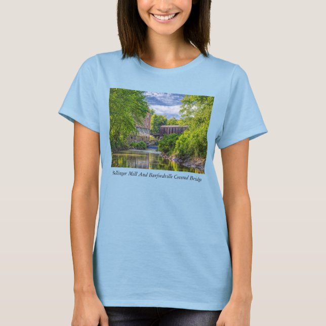 Camiseta Ponte Coberta Por Bollinger Mill E Burfordville (Frente)