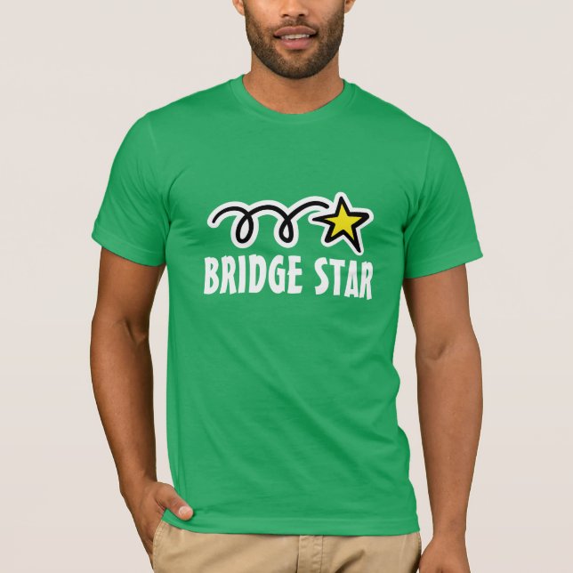 Camiseta ponte com slogan legal e estrela engraçad (Frente)