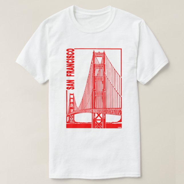 Camiseta Ponte da porta do Francisco-Ouro de San (Frente do Design)