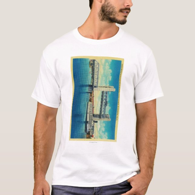 Camiseta Ponte da torre elevado para o Rio Sacramento (Frente)