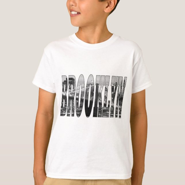 Camiseta Ponte de Brooklyn e skyline de Manhattan na noite (Frente)