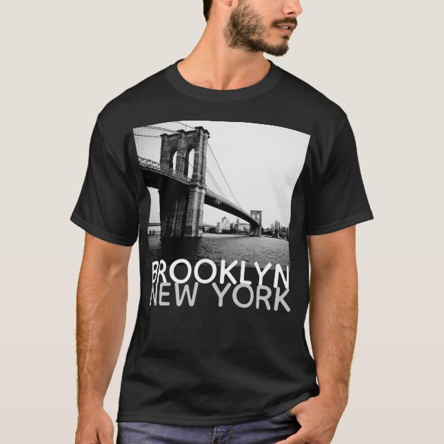 Camiseta Ponte de Brooklyn New York, homens (Frente)