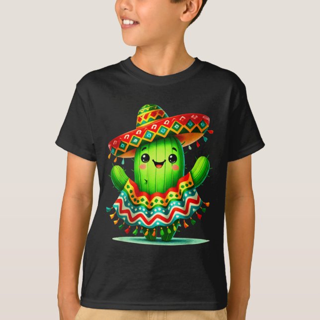 Camiseta Ponte de cacto engraçado cinco de maio rapazes mex (Frente)