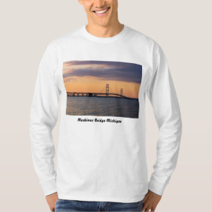 Camiseta Ponte de Mackinac alaranjada do crepúsculo