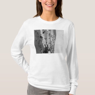 Camiseta Ponte do inverno sobre o rio em Fairbanks