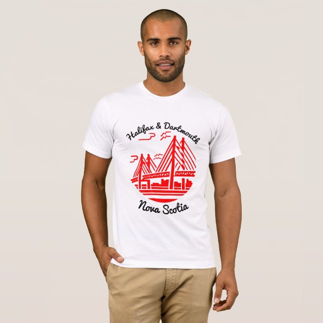 Camiseta Ponte Halifax e Dartmouth Nova Scotia (Frente Completa)
