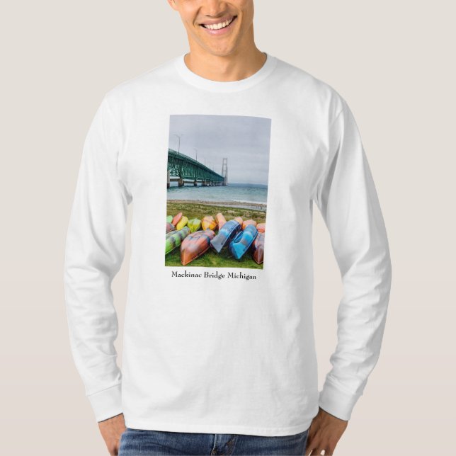 Camiseta Ponte Mackinac E Canoeiras De Longa Folga (Frente)