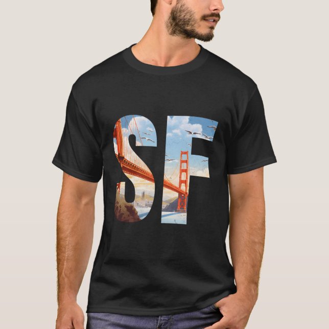 Camiseta Ponte Ouro Icônica De San Francisco Sf Shoreli (Frente)