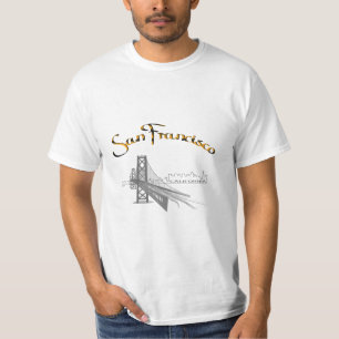 Camiseta Ponte ouro, São Francisco, Cinza CA/T Dourado
