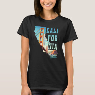 Camiseta Ponte ouro Souvenir San Francisco Mapa de C