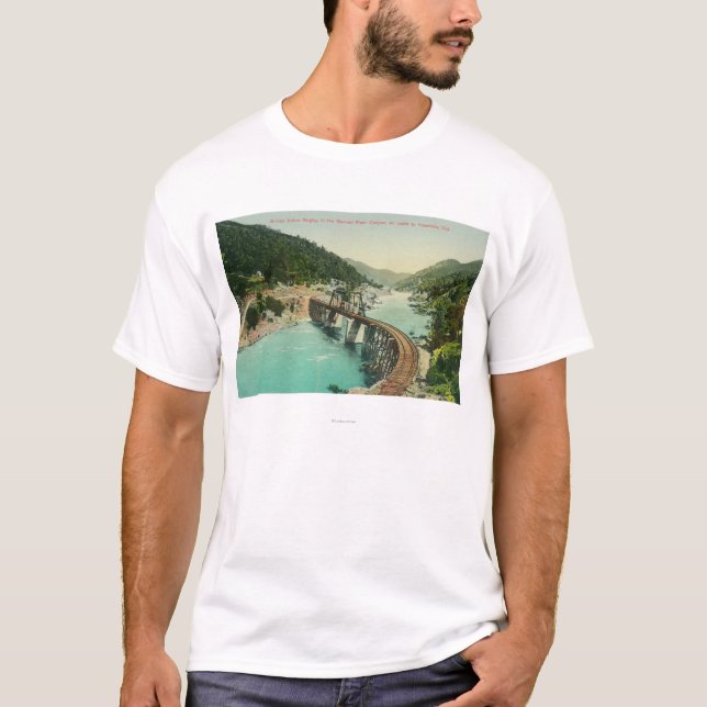 Camiseta Ponte Railway sobre o rio de Merced (Frente)