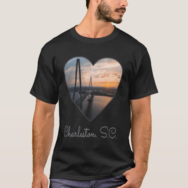 Camiseta Ponte Ravenel de Férias da Carolina do Sul em Char (Frente)
