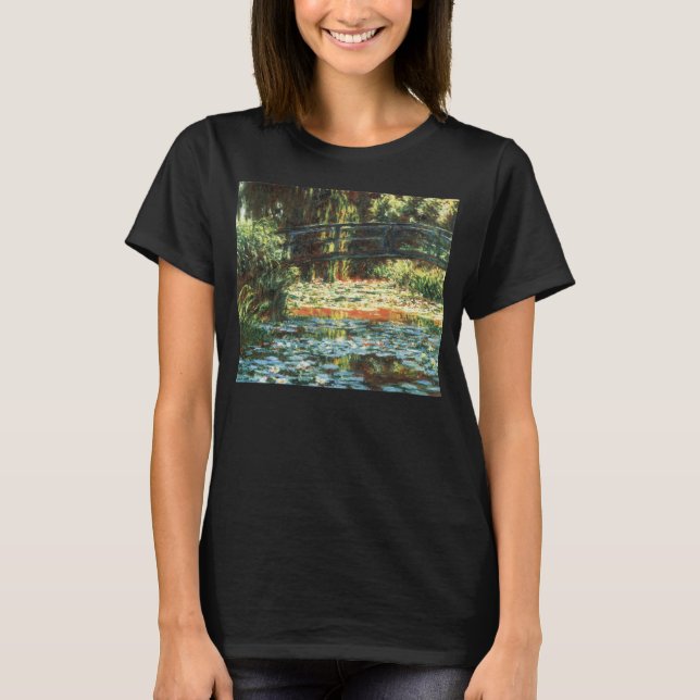 Camiseta Ponte sobre o Waterlily Pond, por Claude Monet (Frente)