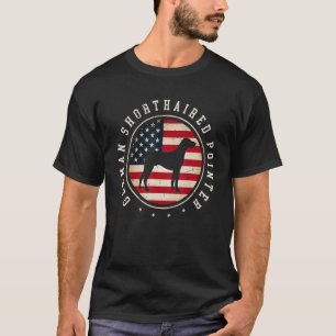 Camiseta Ponteiro Alemão Curto Bandeira Usa Bandeira 4 de j