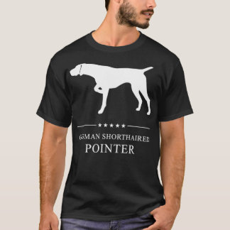 Camiseta Ponteiro Alemão Curto Cachorro Branco Silhuette Pu