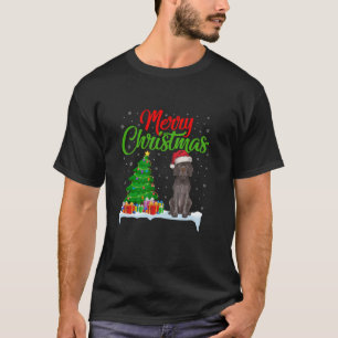 Camiseta Ponteiro Alemão Curto Cachorro Noz Luzes De Árvore