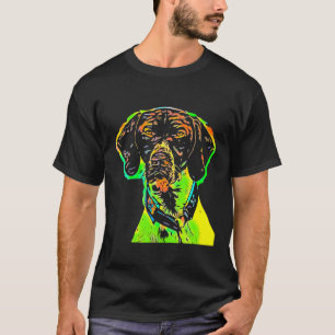 Camiseta Ponteiro Alemão Curto Cachorro Rosto Pop