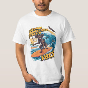 Camiseta Ponteiro Alemão Curto Prendendo Grande Onda