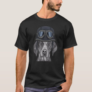 Camiseta Ponteiro Alemão Curto Vestindo Motorcy Vintage