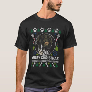 Camiseta Ponteiro Alemão De Baixo Alcance De Feliz Natal Ug