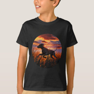 Camiseta Ponteiro Alemão De Banda Curta Gsp Cães Caçadores