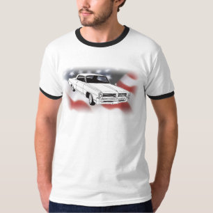 Camiseta Pontiac 1964 Bonneville sobre a bandeira dos EUA