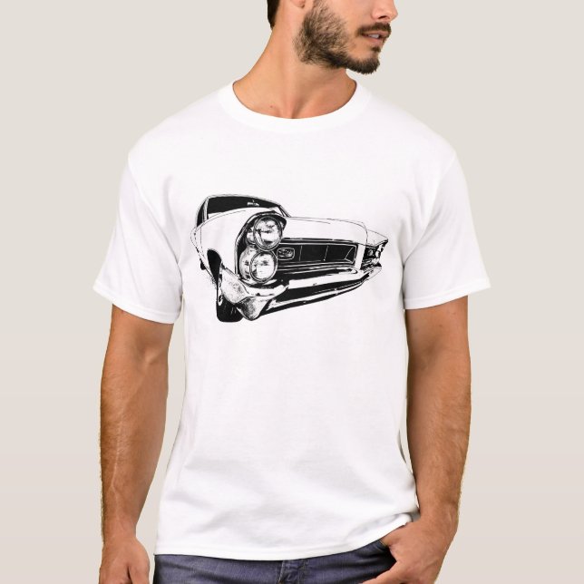 Camiseta Pontiac 1965 Prix grande no branco (Frente)