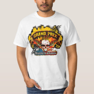 Camiseta Pontiac Prix grande - crânio da bandeira da